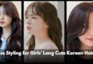 "Effortless Styling for Girls' Long Cute Korean Hairstyles – Beautifully styled long hair with volume, texture, and soft curls for a graceful appearance."