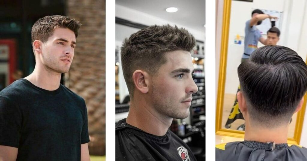 "Modern Haircuts for Men with Straight Hair – Stylish and trendy haircut ideas including side part, textured crop, and slicked-back styles for sleek straight hair."