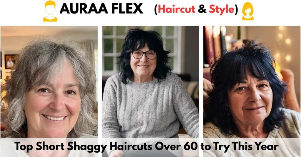 "Smiling older women showcasing trendy Short Shaggy Haircuts Over 60, perfect for a stylish and youthful look."